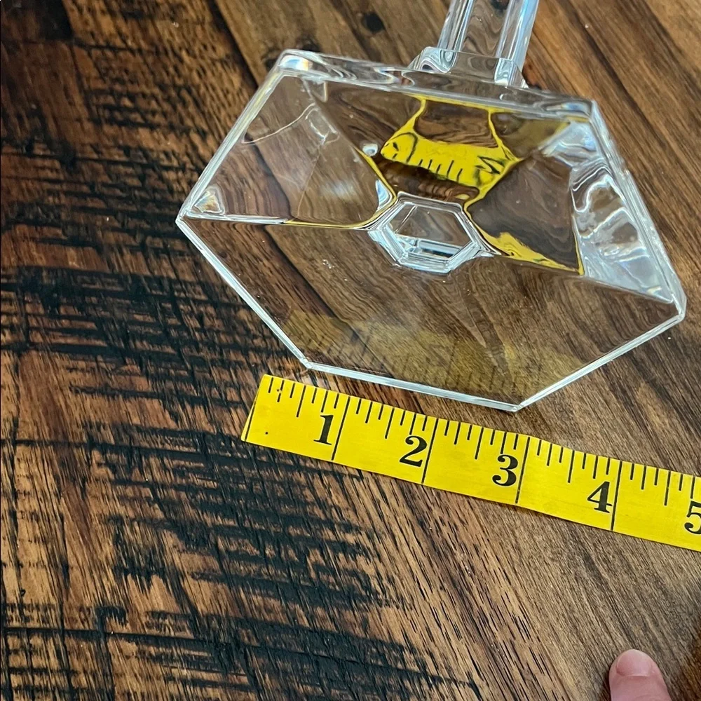 Vintage Pair of Val St. Lambert Gardenia Crystal Candlesticks Like New Signed
